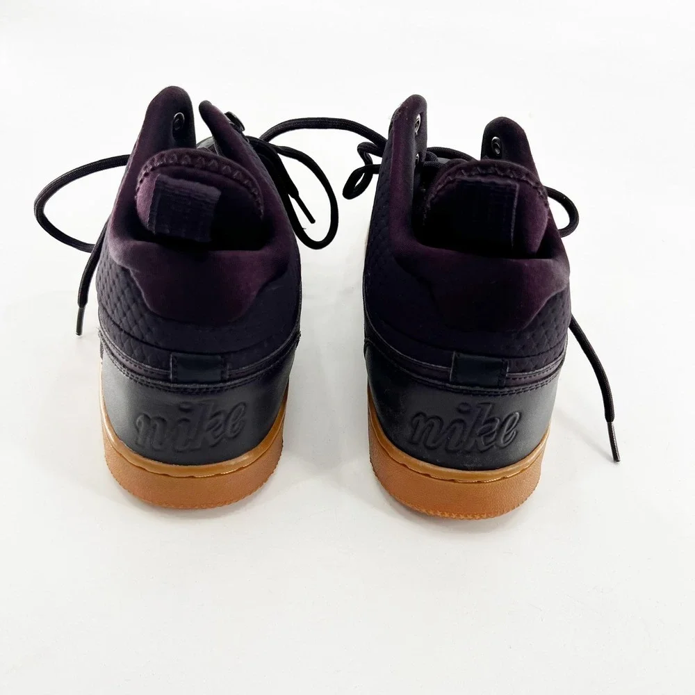 Nike Ebernon Mid Winter Mens 9.5 Burgundy Good AQ8754-600 Gum Sole Sneakers